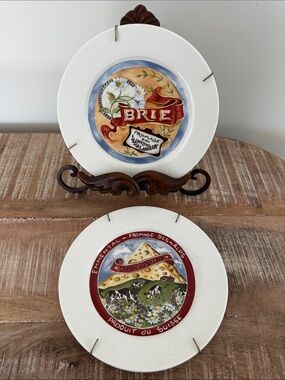 Vintage 2000 Restoration Hardware Classic Cheese Plates Set of 2 With Hangers